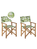 Beliani 2er-Set Gartenstuhl CINE in Grün/Weiß/Braun