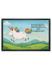 Mr. & Mrs. Panda Fußmatte Einhorn Happy Design mit Spruch in Weiß