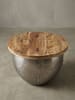 KADIMA DESIGN Couchtisch SERCHIO, rund, Industrial-Stil, Massivholz/Metall, Stauraum