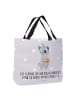 Mr. & Mrs. Panda Tasche Koala Geschenk mit Spruch in Grau Pastell