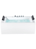 Beliani 6-tlg Whirlpool Badewannen MONTEGO in Weiß/Schwarz/Silber