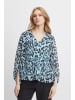 ICHI Langarmbluse IHELLY MS  - 20118563  Bluse mit floralem Allover-Druck in Blau
