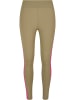 Urban Classics Urban Classics Damen Ladies Color Block Leggings in khaki/brightviolet
