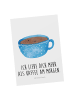 Mr. & Mrs. Panda Ansichtskarte Kaffee Tasse mit Spruch in Weiß