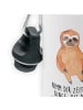 Mr. & Mrs. Panda Kindertrinkflasche Faultier Zufrieden mit Spruch in Weiß