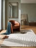 KADIMA DESIGN Hochflor-Teppich fussbodenheizung-geeignet ENRICK Bogen-Relief gewebt in Creme