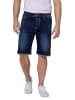 Nina Carter Shorts Denim Regular Fit Bleached Jeansshorts in Dunkelblau