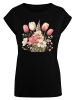 F4NT4STIC T-Shirt Rosa weißer Frühlingsblumenstrauß in schwarz