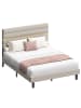 VASAGLE Bettgestell Kacy in Hellbeige - (B)140 x (H)(110-116.5) x (T)202 cm
