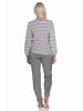 NORMANN Frottee Schlafanzug langarm Pyjama Bündchen - 77695 in grau