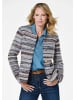 GOLDNER Kurzgröße:  Blazer Hüftlange Baumwolljacke mit Streifen in blau / gemustert