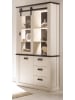 Furn.Design Vitrine weiß Pinie, anthrazit, Landhaus, Vitrinenschrank 93 x 201 cm