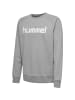 Hummel Logoprint Sport Sweatshirt Pullover mit Raglanärmel in Grau