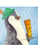 Mr. & Mrs. Panda Bier Glas Pinguin Kokosnuss mit Spruch in Transparent