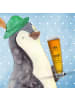 Mr. & Mrs. Panda Bierglas Pinguin Kokosnuss mit Spruch in Transparent