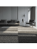 KADIMA DESIGN Teppich Hochflor Shaggy Waschbar Karo WERFEN Strapazierfähig in Taupe