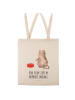 Mr. & Mrs. Panda Henkeltasche Katze Fressen mit Spruch in Creme