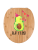 Mr. & Mrs. Panda WC Deckel Avocado Party Zeit mit Spruch in Braun