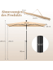 COSTWAY Sonnenschirm rechteckig 210x140 cm in Beige
