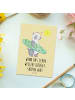 Mr. & Mrs. Panda Wanddeko Sommer Wellen Surf mit Spruch in Gelb Pastell