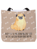 Mr. & Mrs. Panda Shopper Mops mit Spruch in Hundeglück
