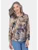 GOLDNER Sweatshirt mit Druck in beige / gemustert