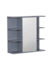 relaxdays Spiegelschrank in Blaugrau - (B)62 x (H)64 x (T)21 cm