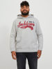 Jack & Jones Kapuzenpullover Plus Size Hoodie mit Print JJELOGO in Hellgrau