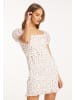 myMo Damen Minikleid Kurzarm in Weiss