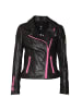 Roberto Geissini Alla Lederjacke Schwarz Pink