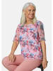 GOLDNER Mesh-Bluse Druckbluse aus herrlich weichem Mesh in lagune / apricot / gemustert