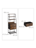 relaxdays Vintage Regal in Schwarz/ Braun - (B)60 x (H)164 x (T)41,5 cm
