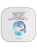 Mr. & Mrs. Panda Glas-Untersetzer Walfisch Thunfisch mit Spruch in Weiß