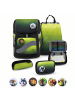 Belmil Rucksack Smarty Plus Premium Schulranzen Set 5-t. Black Green Tasche 7 Jahre