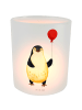 Mr. & Mrs. Panda Windlicht Glas Pinguin Luftballon ohne Spruch in Transparent