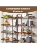 VASAGLE Bücherregal Barnet in Vintagebraun-Schwarz - (B)28 x (H)178 x (T)100 cm