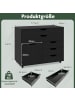 COSTWAY Rollcontainer mit 5 Schubladen 77,5 x 40 x 64 cm in Schwarz