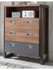 Furn.Design Kommode Eiche Stirling, Matera grau, Sideboard 75 x 100 cm Schubladenkommode