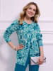 Sieh an! Jacquard-Strickjacke in mint-aquapetrol-gemustert