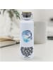 Mr. & Mrs. Panda Isolier-Trinkflasche Walfisch Thunfisch mit Spruch in Weiß