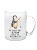 Mr. & Mrs. Panda Becher Pinguin Angler mit Spruch in Transparent