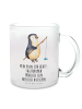 Mr. & Mrs. Panda Teetasse Pinguin Angler mit Spruch in Transparent