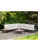 Beliani 7-tlg Lounge Set BELLARIVA in Weiß/Heller Holzfarbton/Schwarz