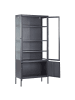 Beliani Vitrine OXTED in Schwarz - (W) 80 x (H) 180 x (L) 35 cm