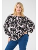KAFFE curve Langarm-Bluse KClurana in Black/Pink Graphic Strokes