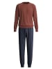 Calida Pyjama mit Bündchen in Brick red