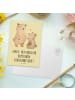 Mr. & Mrs. Panda Postkarte Tante Eisdielenmeisterin mit Spruch in Gelb Pastell
