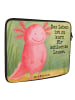 Mr. & Mrs. Panda Laptop Tasche Axolotl Glücklich Design mit Spruch in Weiß