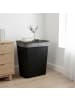 relaxdays Wäschekorb in Schwarz - (B)52 x (H)63 x (T)32 cm