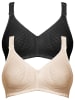 SUSA 2er Pack BH ohne Bügel Topsy Plus in Haut Schwarz